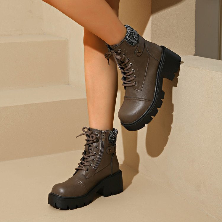 New Women's British-Style Platform Ankle Boots for Winter